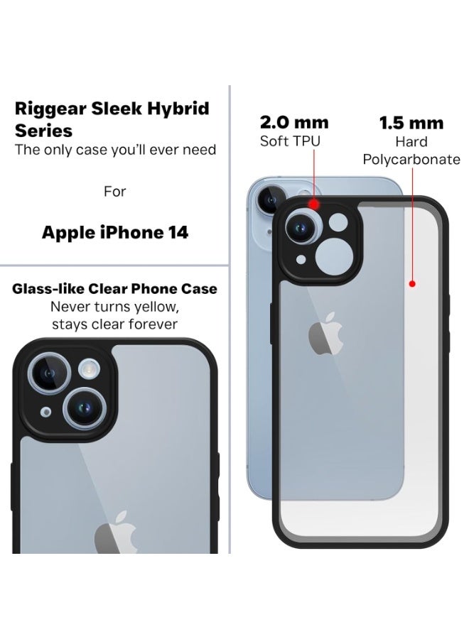 Case Cover Shockproof Hard PC Back Soft TPU Frame Anti-yellowing Slim Protective Cover Compatible with Iphone 13 (Clear) - Image 2